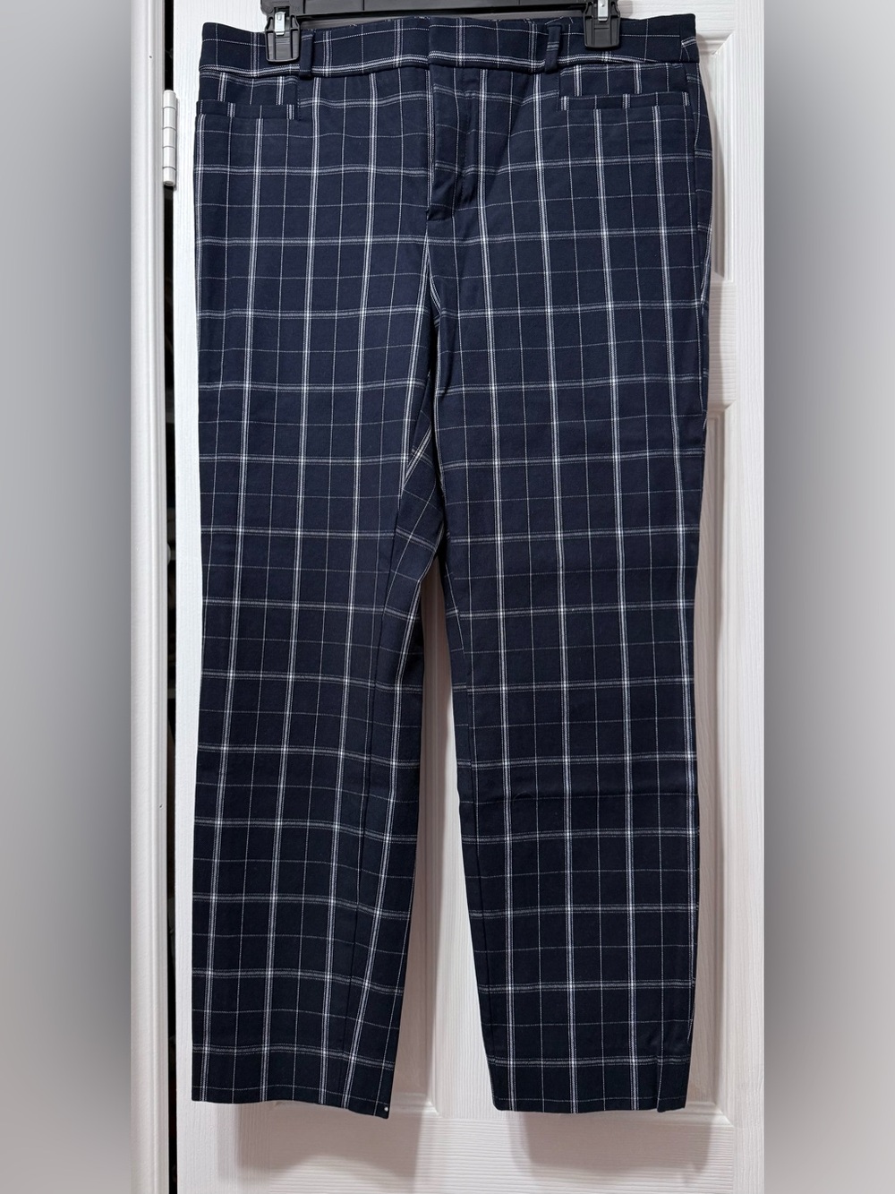 Banana Republic Navy Windowpane Dress Pants